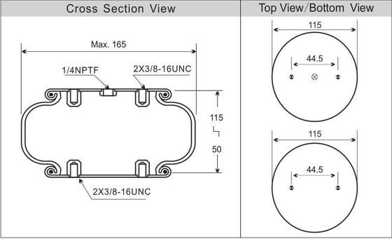 Máy máy nông nghiệp 1B131 công nghiệp Air Spring Single Convoluted W01-358-7731