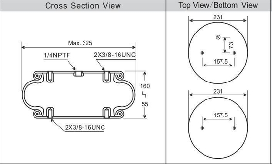 Phụ tùng xe ô tô W013587008 Một dây chuyền công nghiệp không khí xuân Bellows Goodyear 1B12-300/313