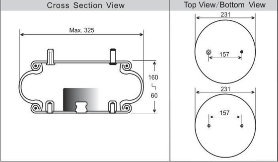 Air Ride Spring Suspension Contitech FS330-11647 túi hút sốc cao su nhỏ