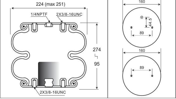 W01-358-6902 Loại cuộn dây treo không khí túi xuân cho Hendrickson S2630