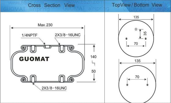 W01-358-7564 Firestone Style 116 Air Goma Bellow Industrial Lifting Air Bags