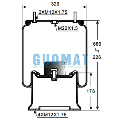 SAF Truck Air Spring W01-M58-6348 Firestone 4023NP03 Contitech Phần hệ thống treo