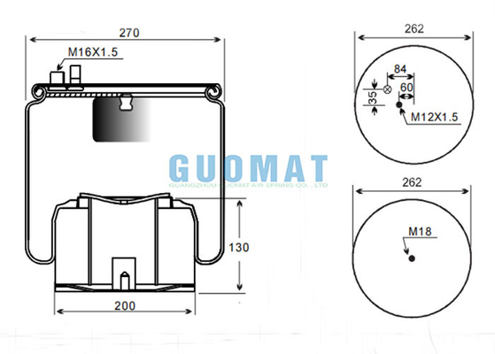 4884 N1 P06 Contitech Goma Truck Air Spring MAN Ống treo treo treo Airbag 81.43600.6035