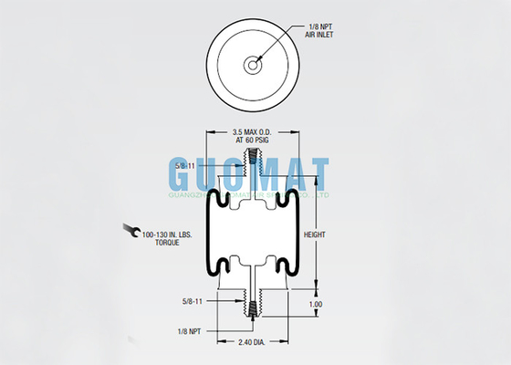 Thay thế Firestone Cabin Air Shock W02-358-3004 1/8NPT Hình lưng ẩm khí