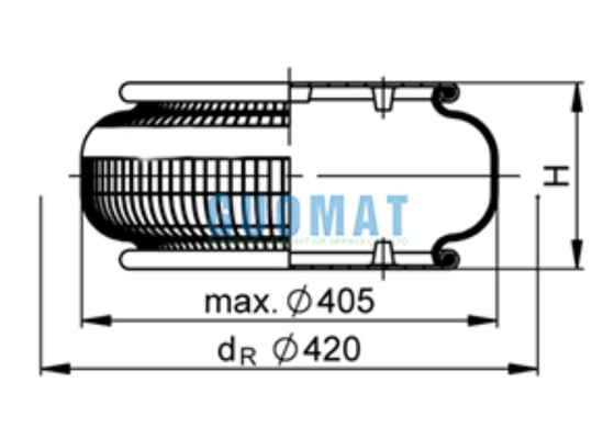 FS530-14 Bộ truyền động khí Contitech 1B53014 Lò xo khí gấp nếp cho thiết bị giặt là