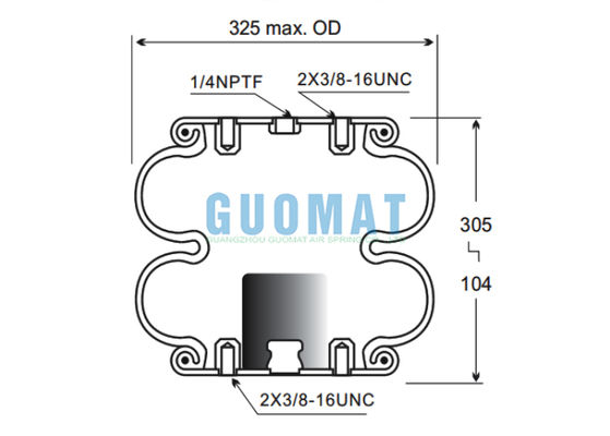 FD330-22 313 Lò xo hơi công nghiệp hai lớp Contitech 2B12-309/2B12-316 Goodyear