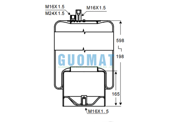 W01-M58-8513 Phụ tùng xe tải Firestone 4390NP22 Lò xo hơi Contitech Suspension Rolling Lobe