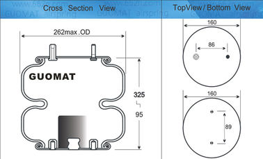 W01-358-6946 Lò xo không khí công nghiệp Firestone với hai trụ cho Leland Sc2126