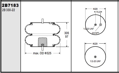 2B12-412 W01-358-7183 Lò xo khí đốt cho số Fruehauf UCA0112 có cản