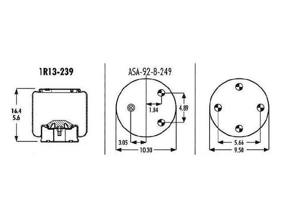 Goodyear 1R13-239 Hệ thống treo khí nén lò xo cuộn lò xo 566263098