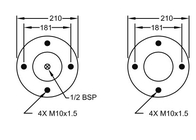 W01-R58-4059 Air Spring Shock SP 1539 Ống thổi cao su 10 X 3 với mặt bích dập