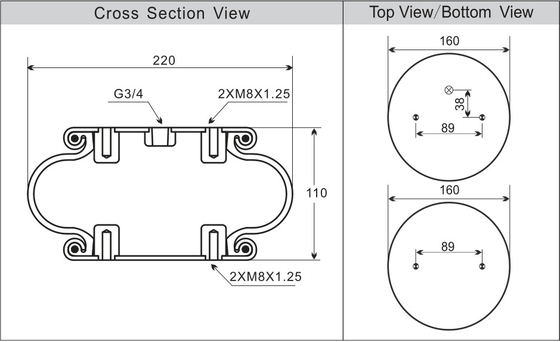 Nhà sản xuất lò xo khí treo W01-M58-6374 cho rung không khí công nghiệp