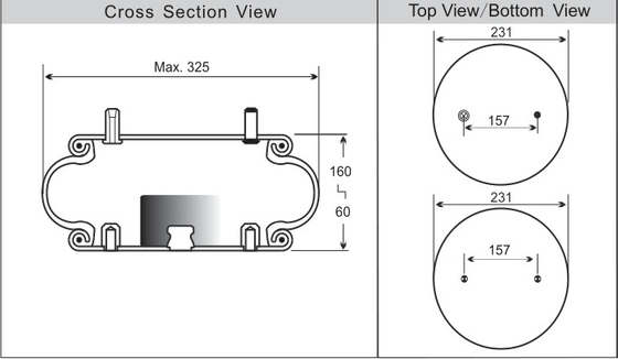 Firestone W01-358-6994 / 19 Lò xo khí công nghiệp đơn Contitech FS 330-11647