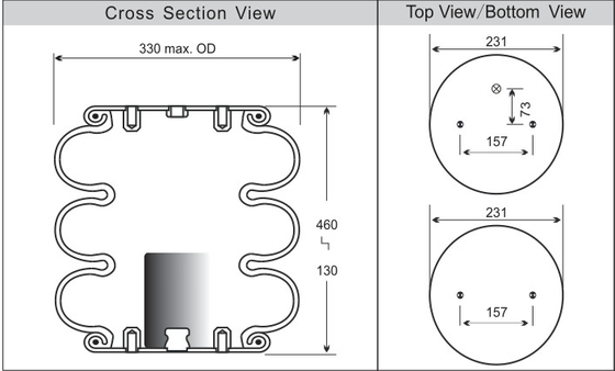 Túi khí công nghiệp đa năng Firestone W01-358-8030/38 Goodyear Air Bellow 3B12-304