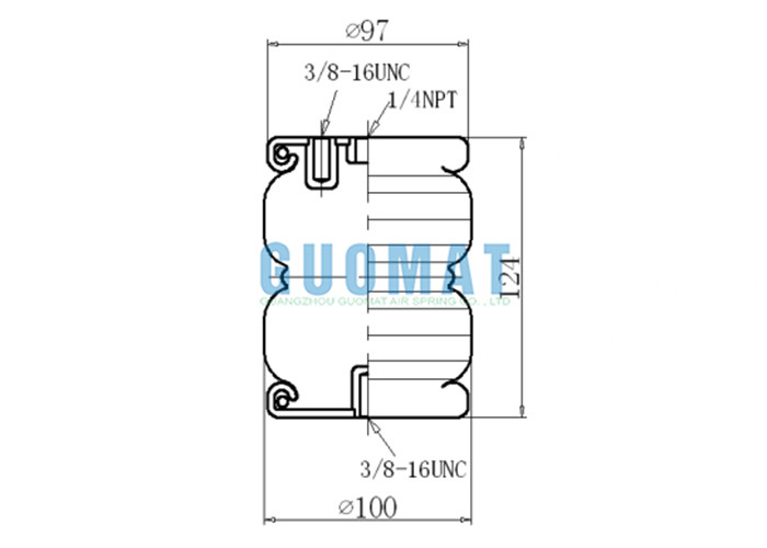 GUOMAT 2B2200 Lò xo không khí công nghiệp kết hợp đôi 1 / 4NPT Hệ thống treo khí nén