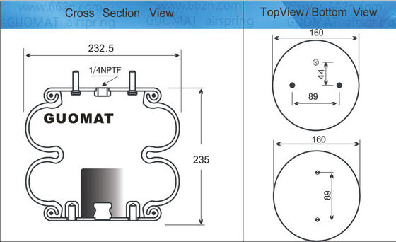 2B9-253 Goodyear Air Springs 578923206 Firestone W013586945 Cho Ridewell 1003586945C