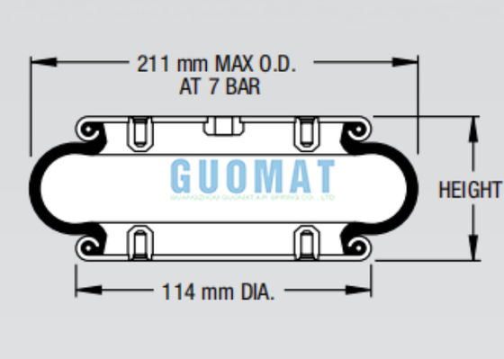 W01-358-0112 Đá lửa xoắn Air Spring Style 110 Công nghiệp Bellows Actuator