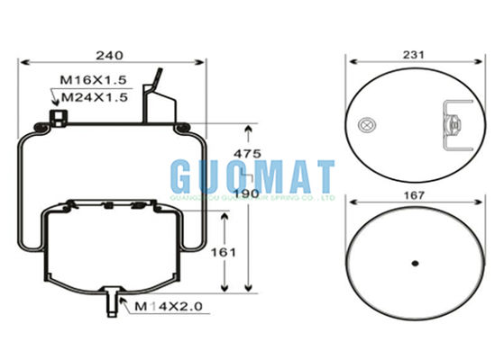 6608NP01 Contitech Truck Air Spring 1R10-704 Goodyear Cho 20582215 20531985 V-olvo treo
