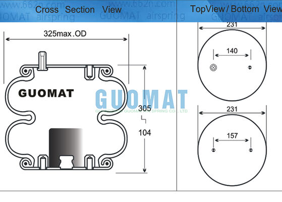 2B12-307 Lò xo khí nén Goodyear Suspension FD 330-22 318 Giảm xóc khí Contitech