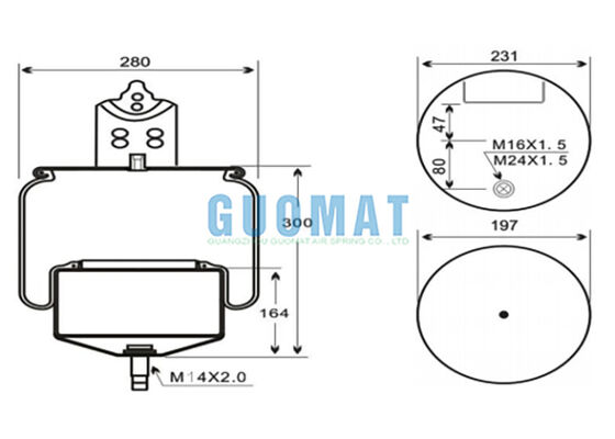 W01-M58-8477 Thang treo xe tải Firestone Air Shock 6606NP01 Contitech cao su Air Spring