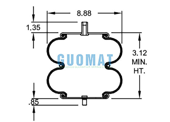 Cao su tự nhiên W01-358-6897 Firestone Double Convoluted Air Spring AS-0058 Watson & Chalin