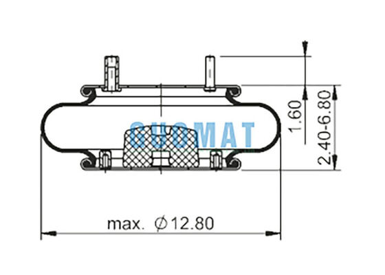 FS 330-11 467 túi khí cao su Contitech 64594 Mẫu dây chuyền không khí một vòng với bu lông