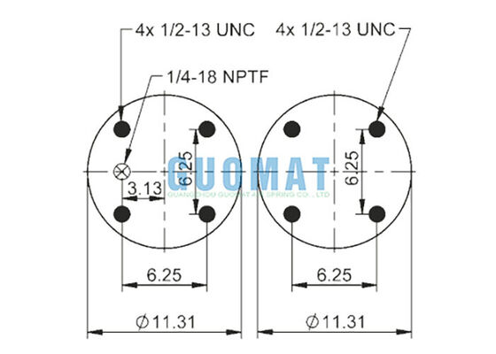 Lò xo hơi treo FS 530-14 339 Contitech 1B14-358 Goodyear Bellows cách ly rung động