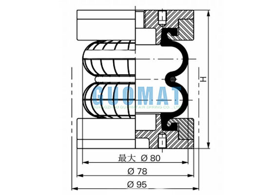 2 3/4 "x 2 cao su Bellow FD 22-4 DI CR Contitech Precision Vibration Isolation Air Bag