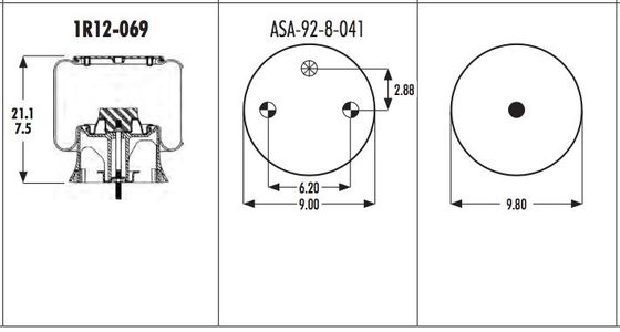 Lò xo không khí xe tải 1R12-069 566243038 FIRESTONE W01-358-9069