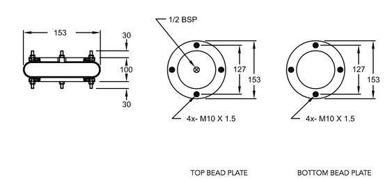 W01-R58-4052 Bộ túi khí công nghiệp Firestone M / 31061 Tham khảo Norgren 6X1