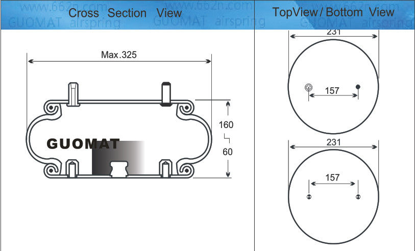 1B5070 Lò xo công nghiệp Firestone W01-358-6994 Contitech FS 330-11 647 Tiangle 6374/4467