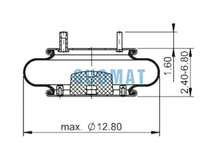 FS 330-11 467 túi khí cao su Contitech 64594 Mẫu dây chuyền không khí một vòng với bu lông