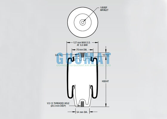 W02-358-7002 Firestone Truck Cab Air Bellows Style 7012 Hình đệm không khí